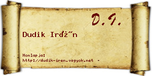 Dudik Irén névjegykártya